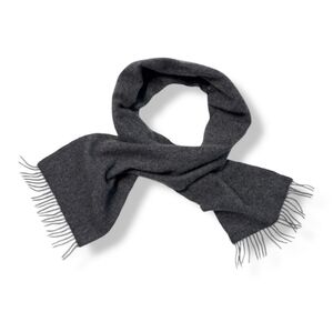 VINTAGE Grey 100% Cashmere Scarf with Tassel Fringe VINTAGE